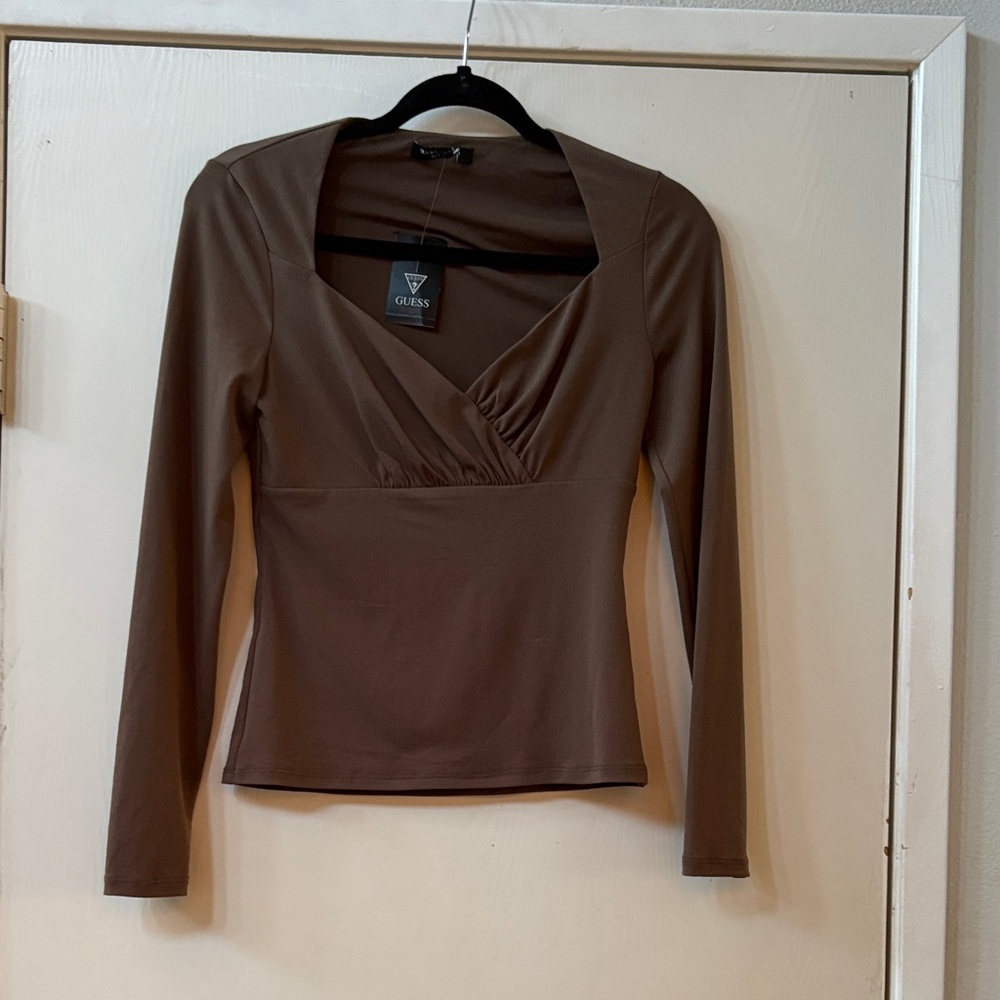 Marciano Women's Chocolate Long Sleeve Top